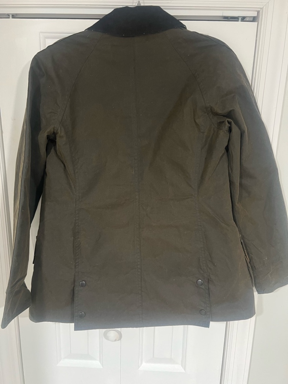 Barbour Women's Olive Beadnell Waxed Cotton Jacket Size 6 Like New - Picture 9 of 16